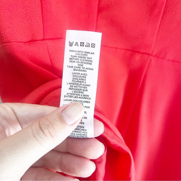 ASOS Red Mini Dress V Neck and Back Fit and Flare Size 6 - Picture 11 of 11